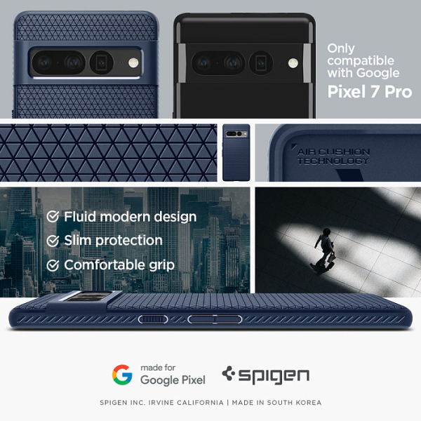 Купить Чехол Spigen Liquid Air (ACS04724) для Google Pixel 7 Pro (Navy Blue) 1209651